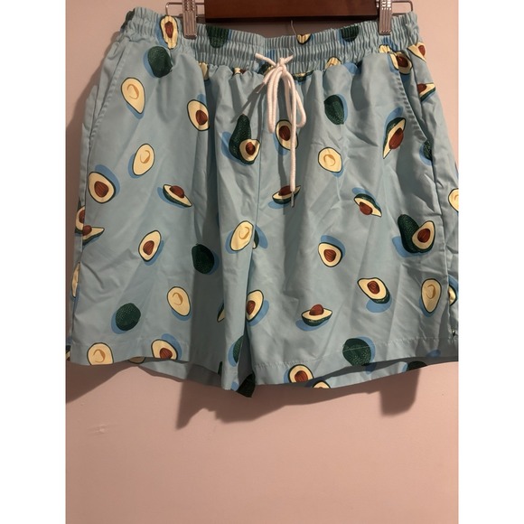Avocado Swim Trunks Board Shorts Green Summer Swimming Shein XXL‎ Men's - Picture 1 of 5